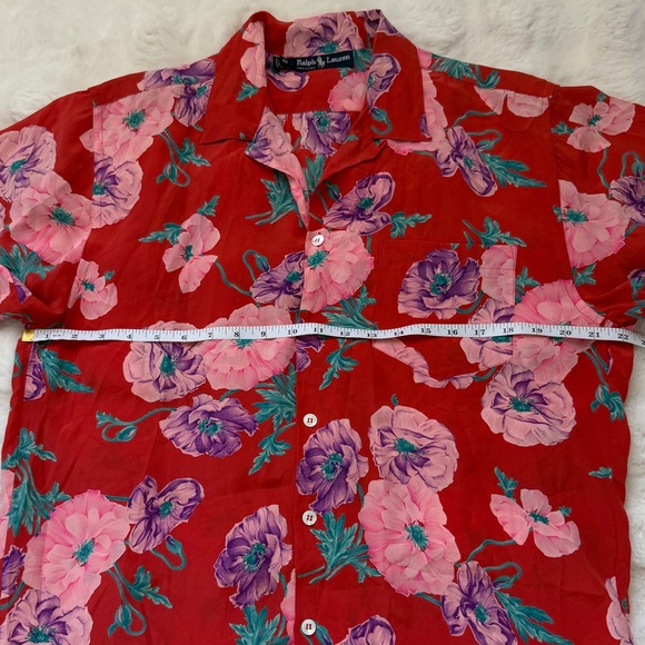 Vintage Ralph Lauren Silk 🌸Floral🌺 Shirt Made in Italy -12 - Picture 12 of 12